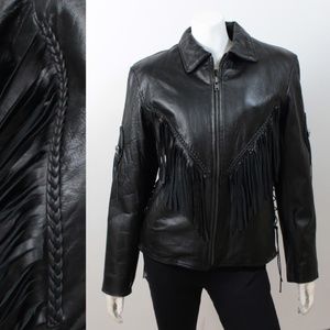 Ladies Leather Fringe Jacket